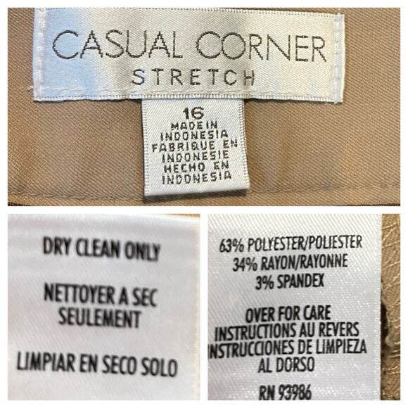 Casual Corner Trousers Bootcut Mid Rise Camel Tan Brown Women’s Plus Size 16 - Picture 7 of 8